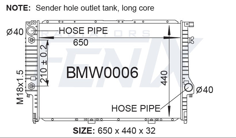 BMW 5 Series E34 540i Radiator