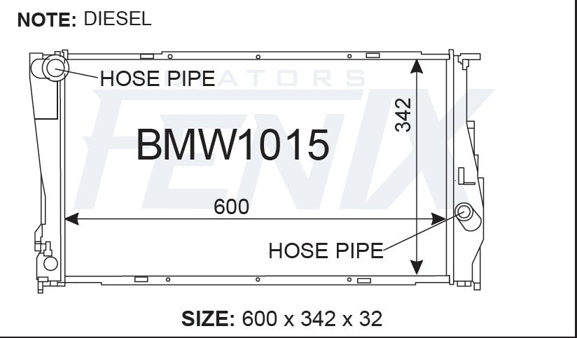 BMW 1 Series E82, E87, E88 Diesel Radiator (APR/2004 - JAN/2015)