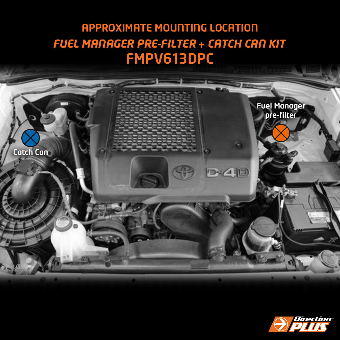 Direction-Plus Fuel Manager Pre-Filter + Ultimate Catch Can Kit Toyota Hilux N70 FMPV613DPC