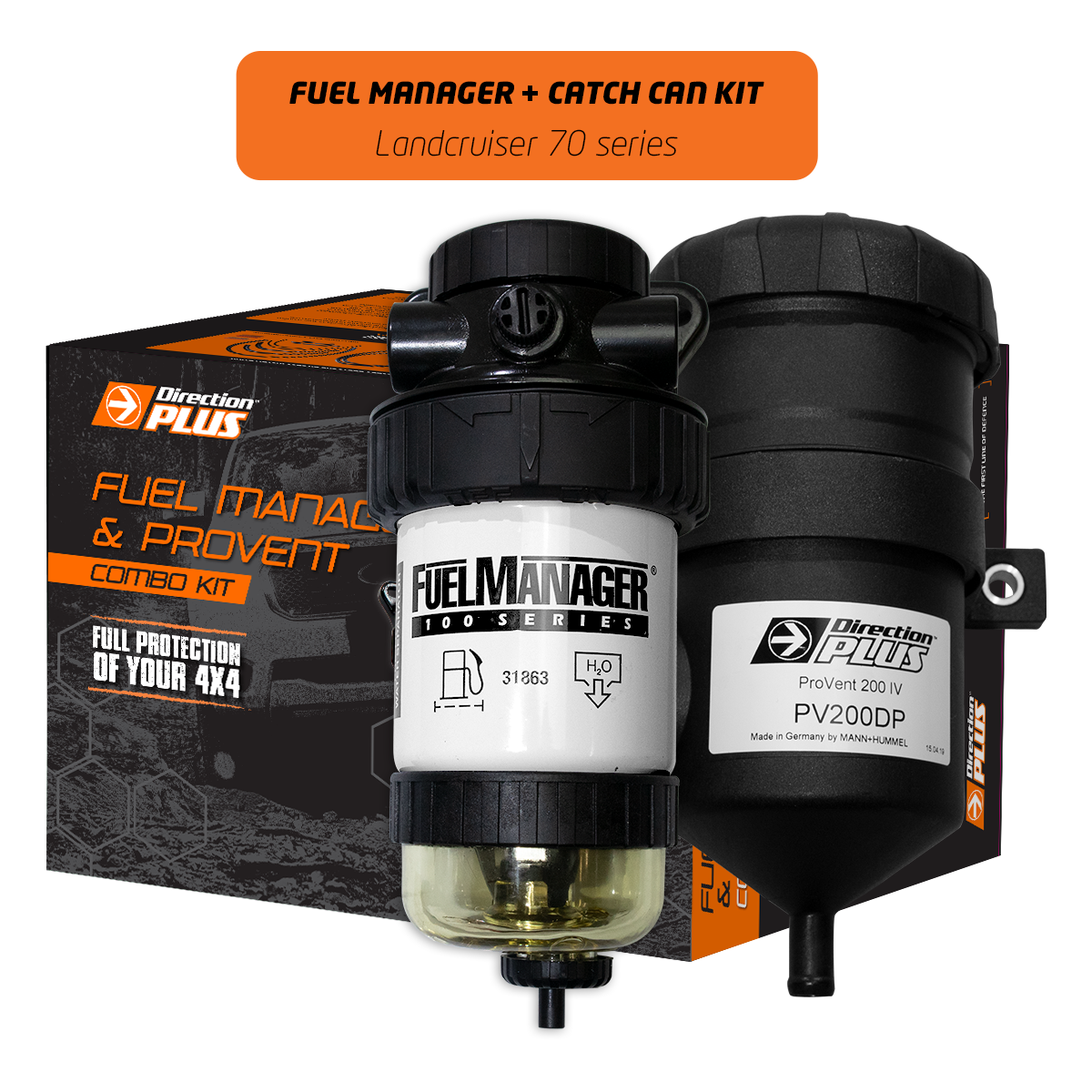 Direction-Plus Fuel Manager Pre-Filter + Catch Can Kit LandCruiser 70 FMPV648DPK