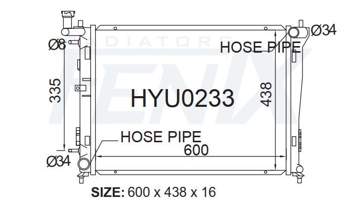 Hyundai HD Elantra Radiator (OCT/2006 - MAY/2011)