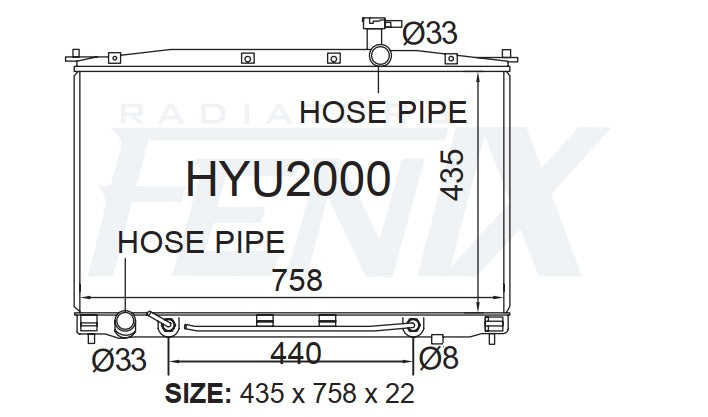 Hyundai CM Santa Fe D4EB Diesel Radiator (MAY/2006 - AUG/2012)