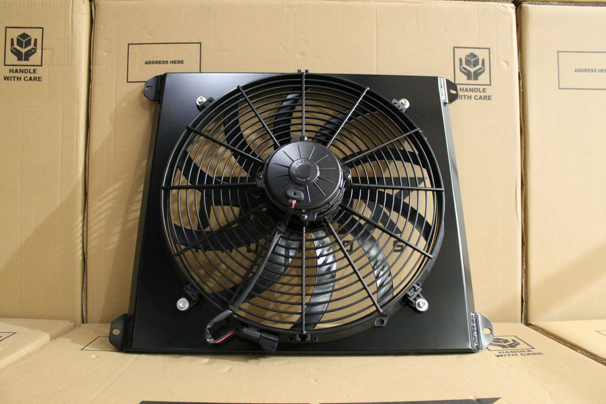 Ford XR-XY Falcon Windsor V8 Full Alloy Radiator, Custom Shroud & 16" Spal 3000CFM Fan