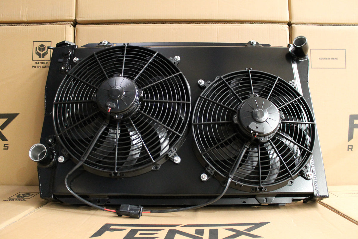 Ford XC-XD-XE Falcon Full Alloy Performance Radiator, Custom Shroud & Spal Fans
