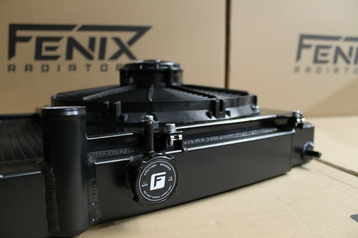 Mitsubishi Evolution 7-8-9 Full Alloy Performance Radiator, Custom Fan Shroud & 13" Spal Fan