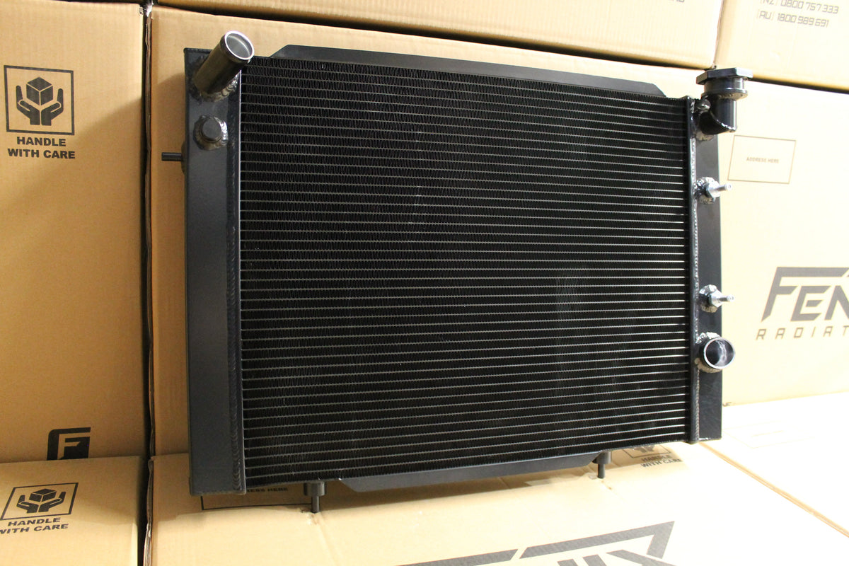 Holden VB-VC-VH-VK 6 Cylinder Full Alloy Performance Radiator, Custom Built Shroud & 16" 3000CFM Spal Fan