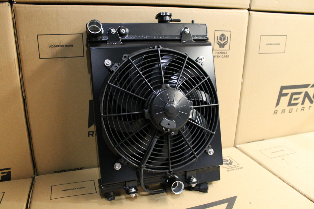 Mitsubishi Evolution 7-8-9 Full Alloy Half Size Performance Radiator, Custom Shroud & 12" Spal Fan