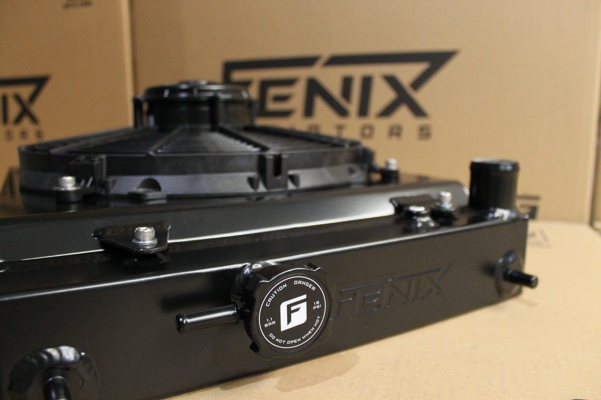 Mitsubishi Evolution 7-8-9 Full Alloy Half Size Performance Radiator, Custom Shroud & 12" Spal Fan