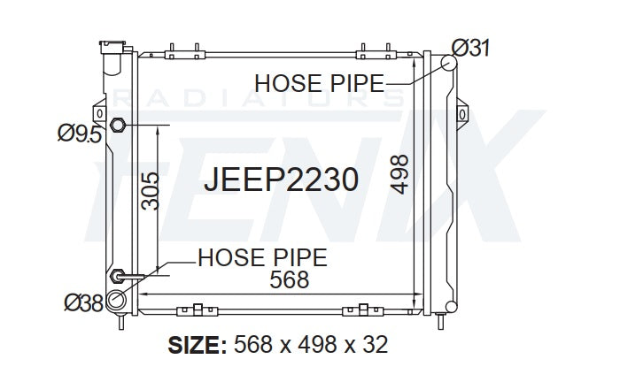 Jeep ZG Grand Cherokee Radiator (MAR/1996 - JUL/1999)