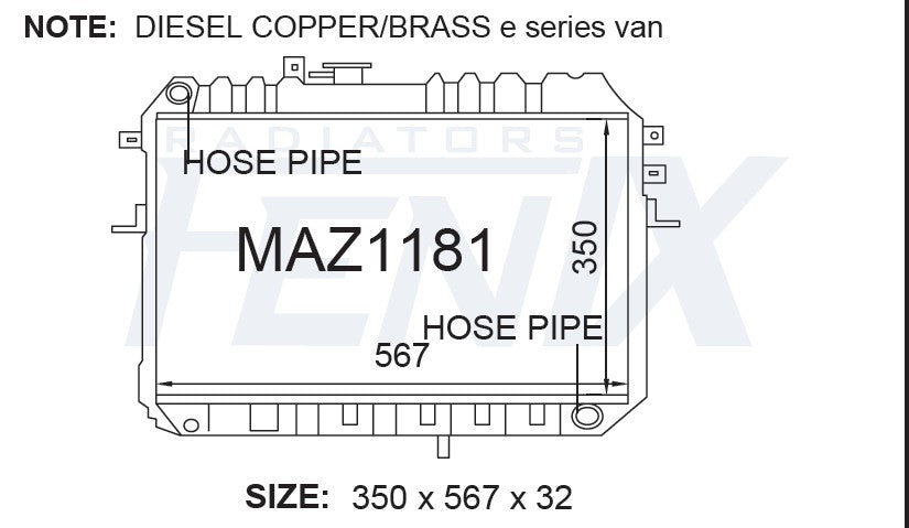 Ford Econovan Diesel Radiator