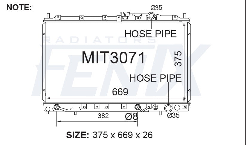 Mitsubishi Galant HJ Radiator