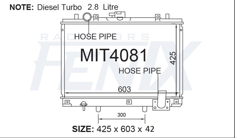 Mitsubishi Triton MK Turbo Diesel Radiator