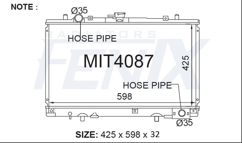 Mitsubishi Triton MK Diesel Radiator (OCT/1996 - MAR/2003)