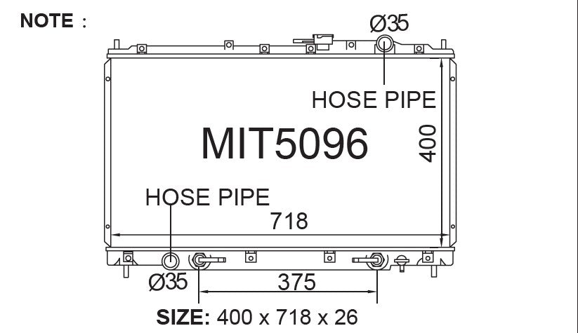 Mitsubishi Verada Radiator (OCT/1996 - JUL/2005)