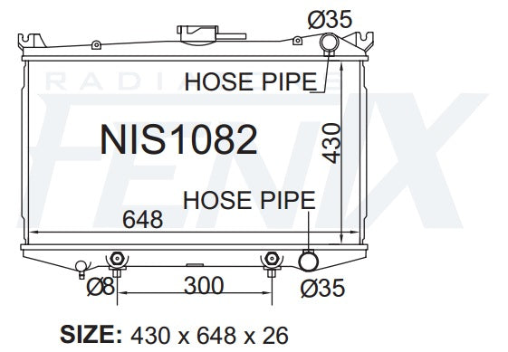 Nissan D21 Navara Petrol Radiator (AUG/1985 - FEB/1997)
