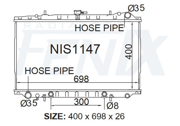 Nissan J30 Maxima Radiator (MAY/1990 - DEC/1994)