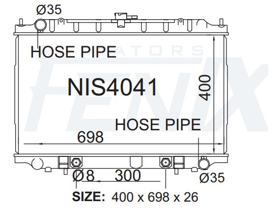 Nissan A32 Maxima Radiator (FEB/1995 - DEC/1999)