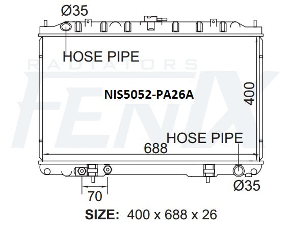 Nissan A33 Maxima Radiator (DEC/1999 - NOV/2003)