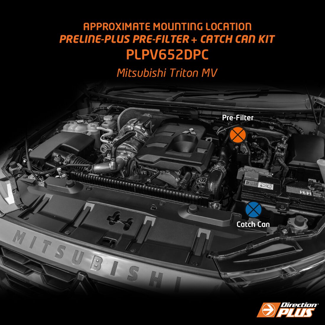 Direction-Plus PreLine-Plus Pre-Filter + ProVent Catch Can Kit MV Triton PLPV652DPC