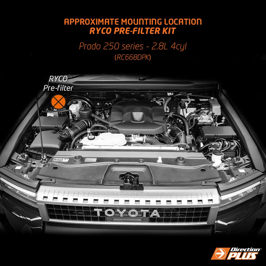 Direction-Plus Ryco Pre-Filter Kit Prado 250 RC668DPK