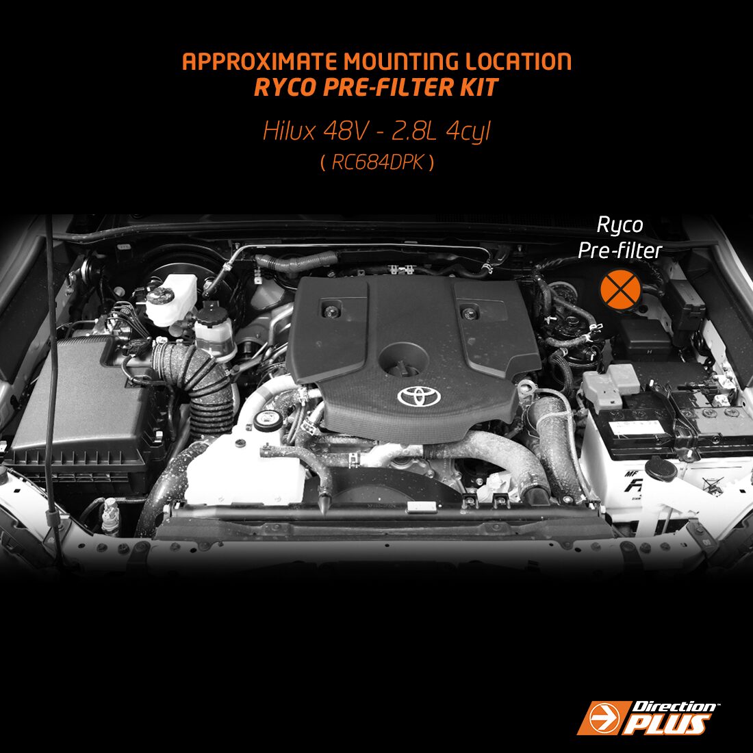 Direction-Plus Ryco Pre-Filter Kit Hilux N80 Hybrid 48V RC684DPK