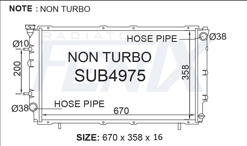 Subaru Liberty Turbo Radiator
