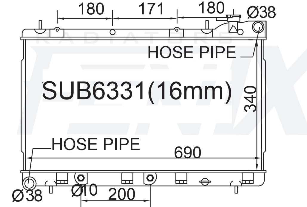Subaru SF Forester Non Turbo Radiator (AUG/1997 - 1998)