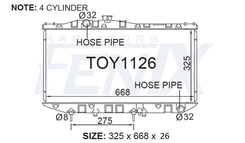 Toyota Camry SV20 SV21 4cyl Radiator