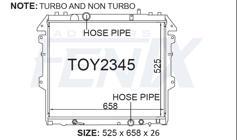 Toyota Hilux KUN16 KUN26 Diesel Radiator