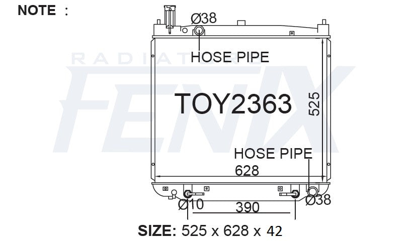 Toyota Granvia KCH10R Radiator (AUG/1995 – MAY/2002)