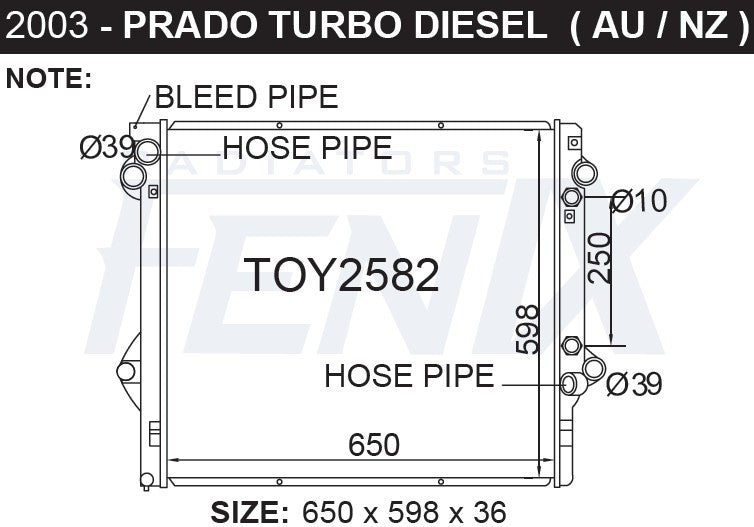 Toyota Landcruiser Prado KDJ120 Radiator