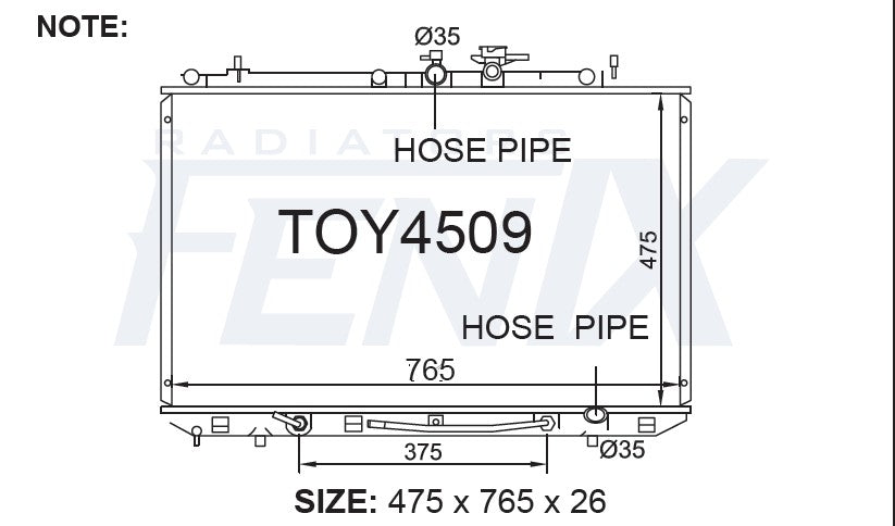 Toyota Kluger GSU40 GSU45 Radiator