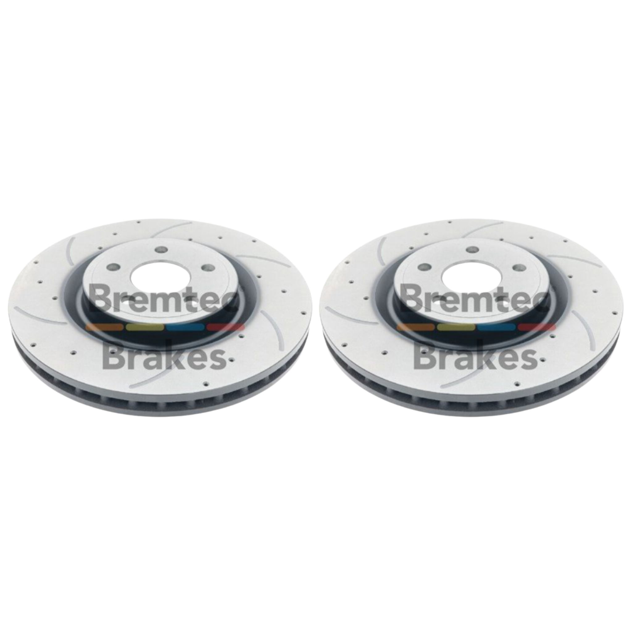 Bremtec Slotted & Drilled Front Disc Rotors Pair Suit Jeep Grand Cherokee SRT 8 2011-2021