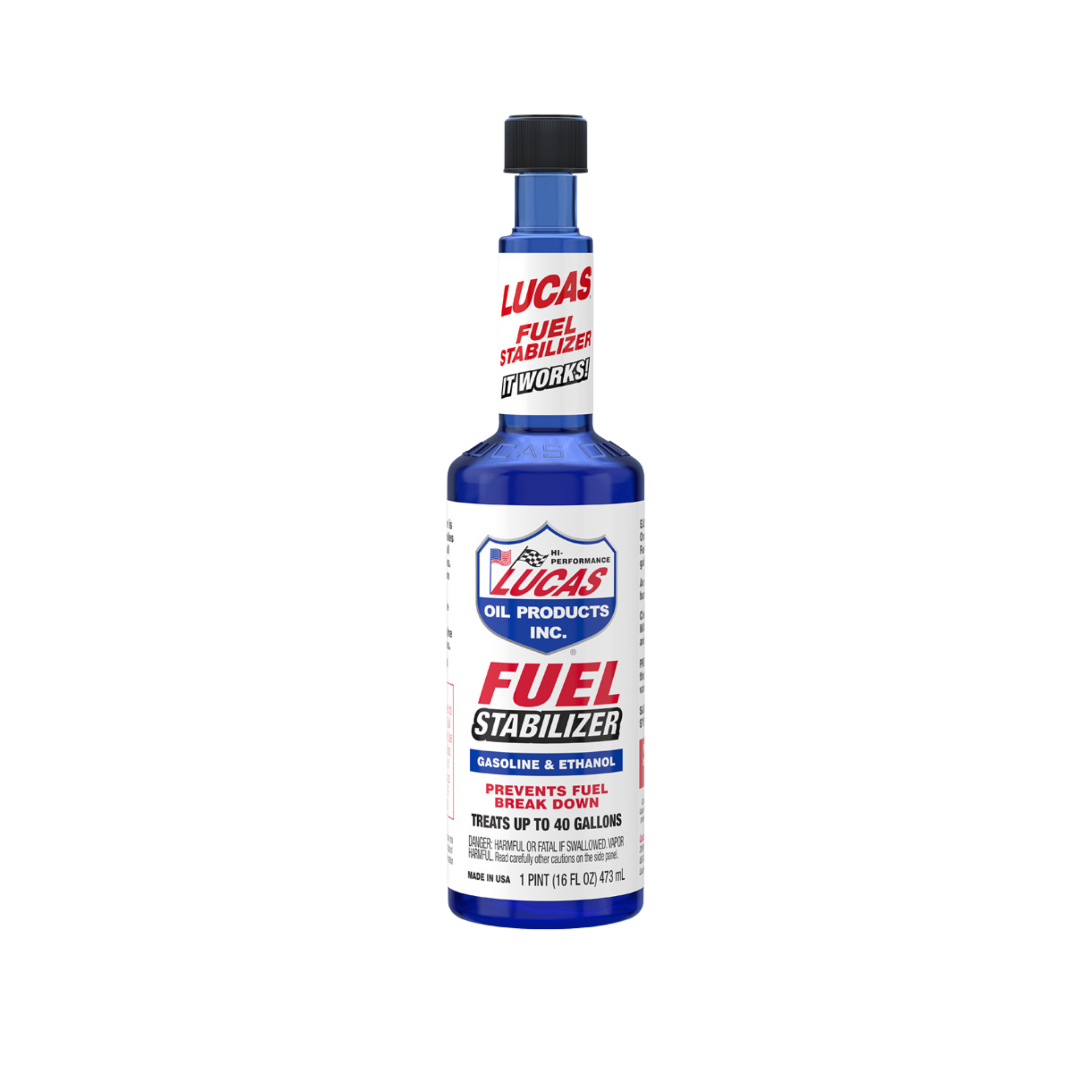 Lucas fuel stabilizer prevents fuel degrading during storage 10302