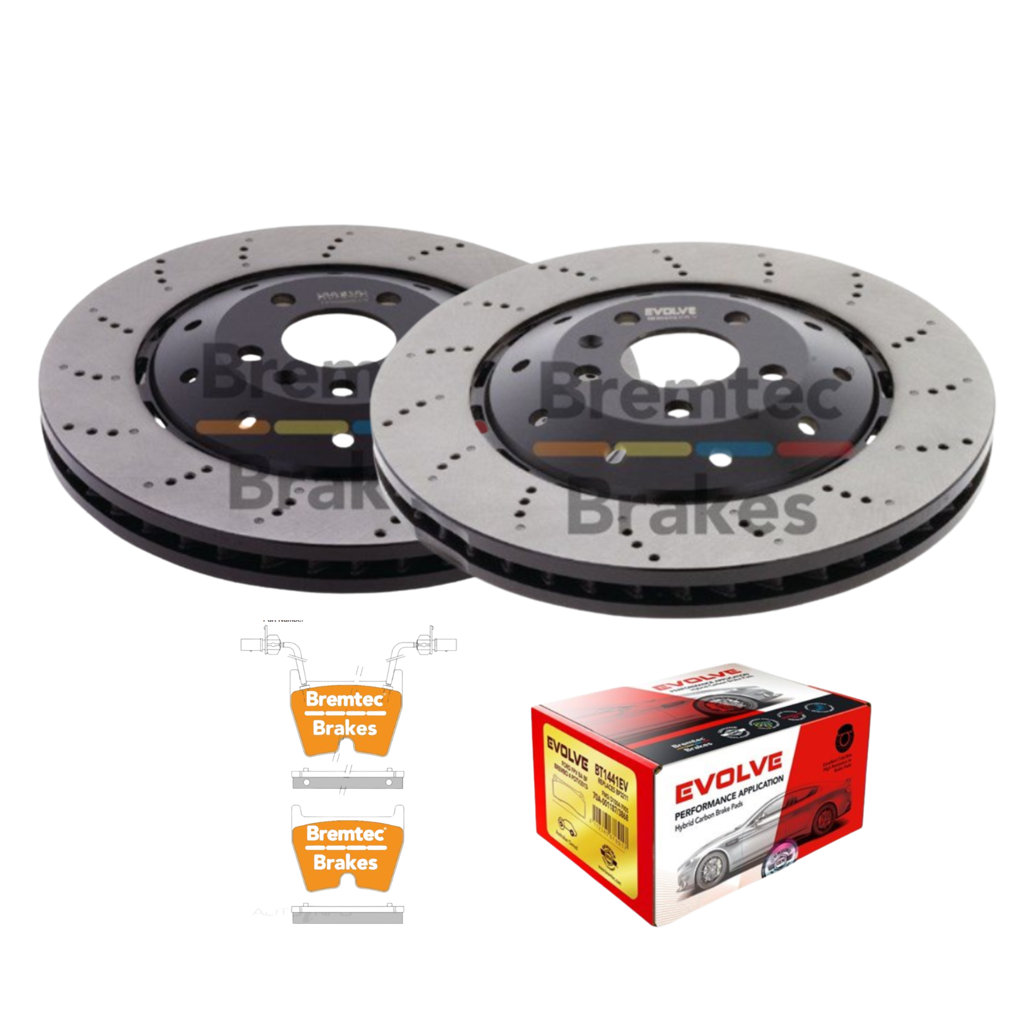 Audi R8 Front Brake Rotor & Brake Pad Package 2012-2016
