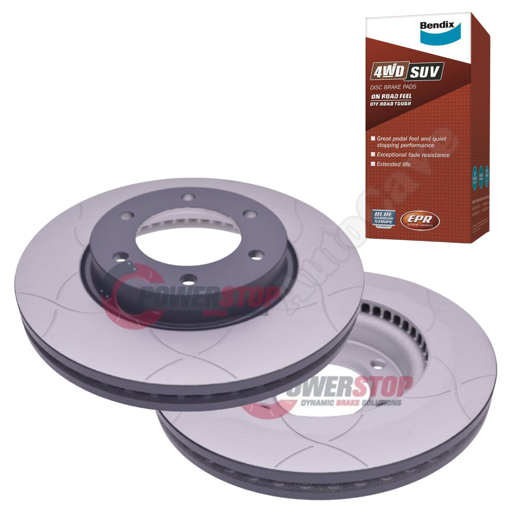 Ford Ranger Raptor PX3/Everest UA Front Brake Package Slotted Powerstop Bendix 4WD XP