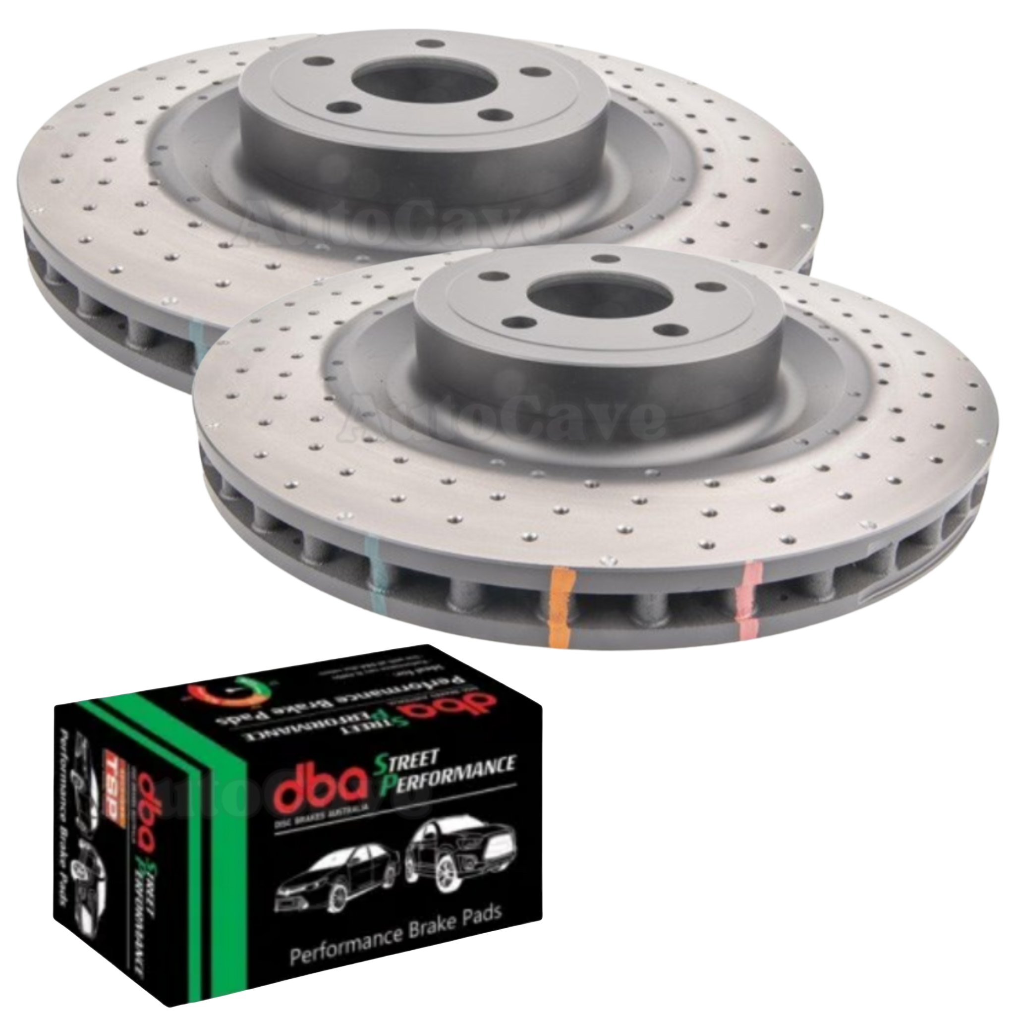 Ford Mustang V8 14-24 Front DBA Drilled Brembo Brake Package