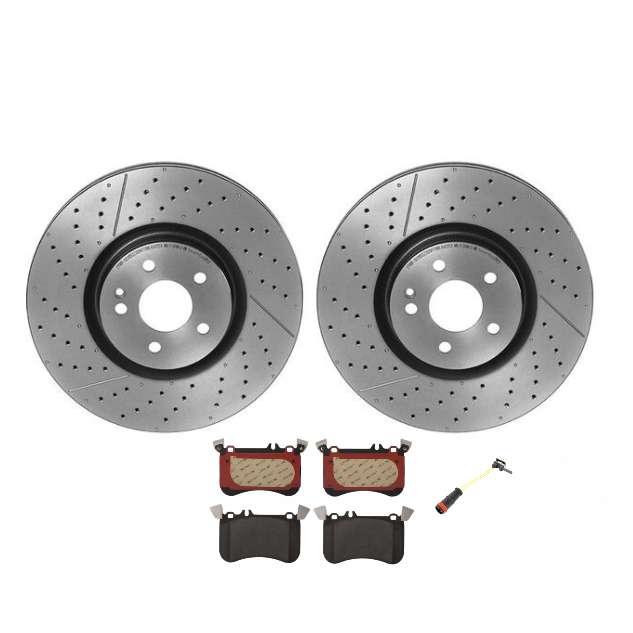 Mercedes-AMG A45 CLA45 GLA45 front brake kit - Brembo P50121N pads and Brembo 09.B913.11 rotors