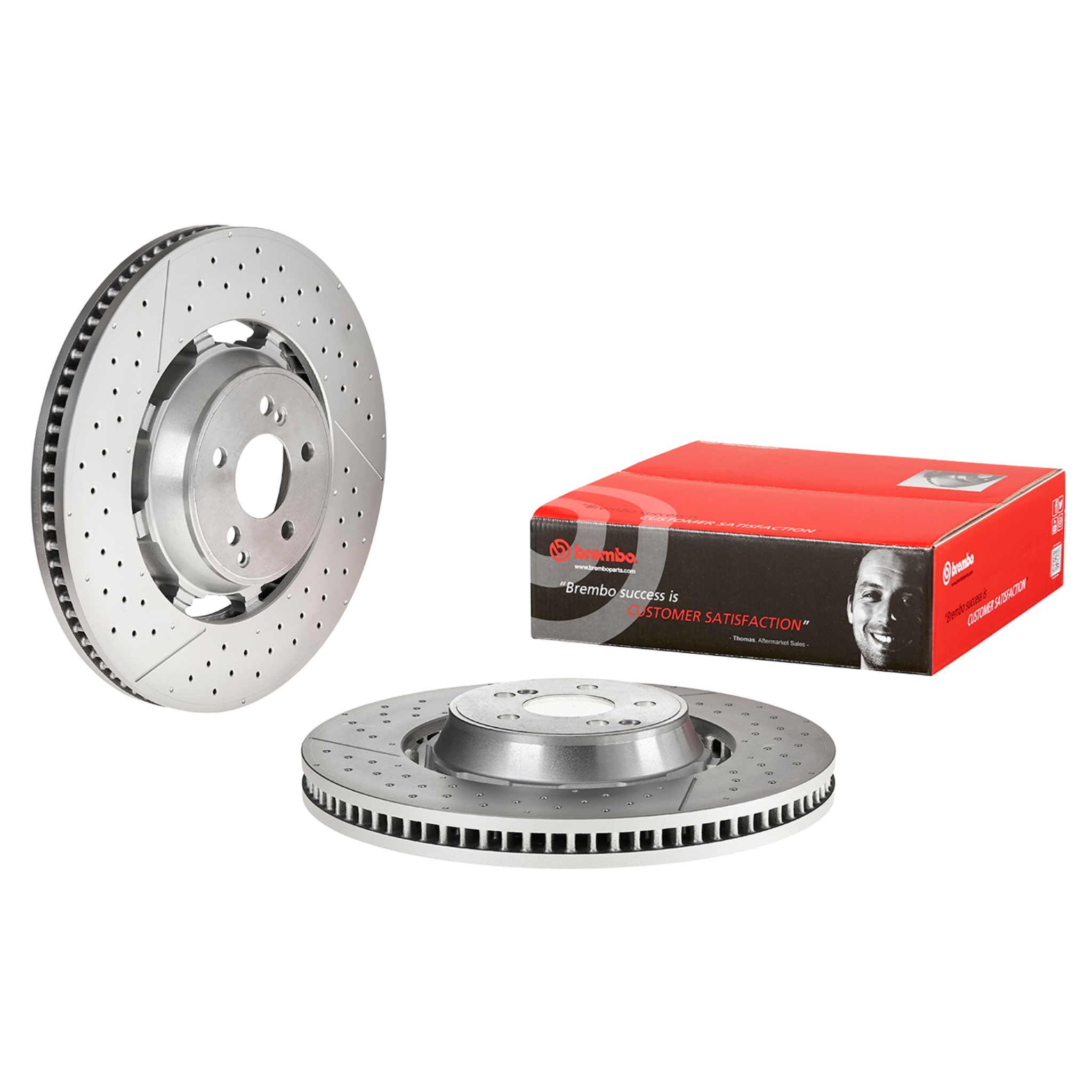 Brembo 09.B848.33 front disc rotors 390mm for Mercedes-AMG C63s W205