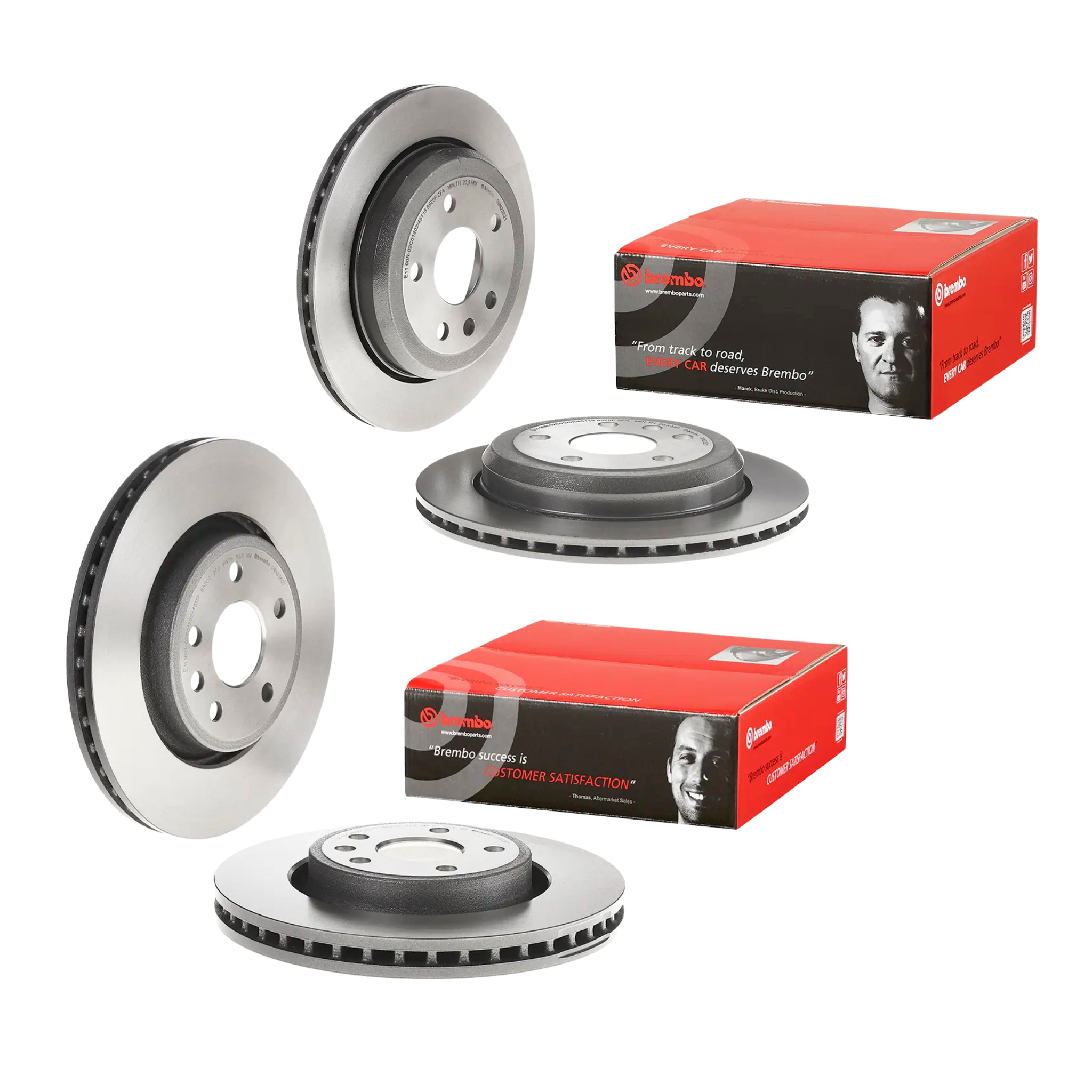 Jeep Grand Cherokee V6 2013-2017 Front & Rear Disc Rotor Set Brembo