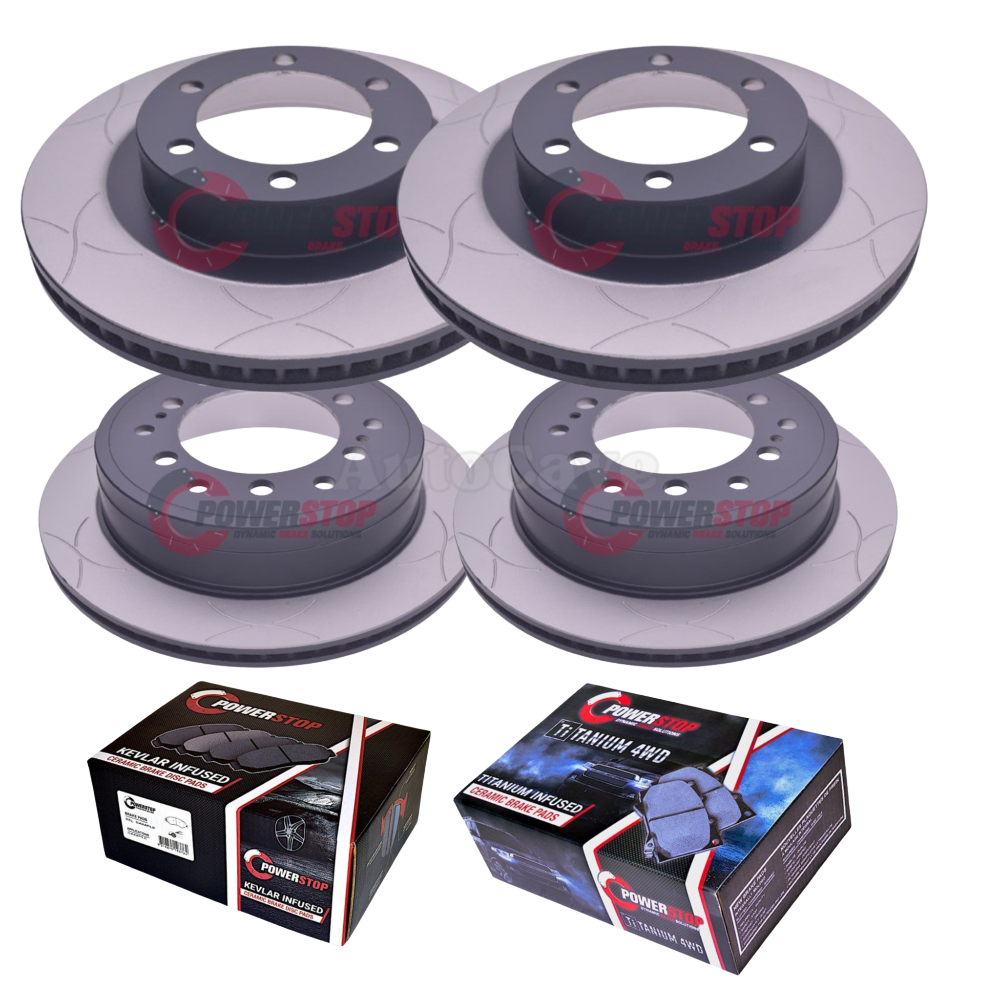 Toyota Fortuner Front & Rear Slotted Brake Package Powerstop X Series 2015-2017