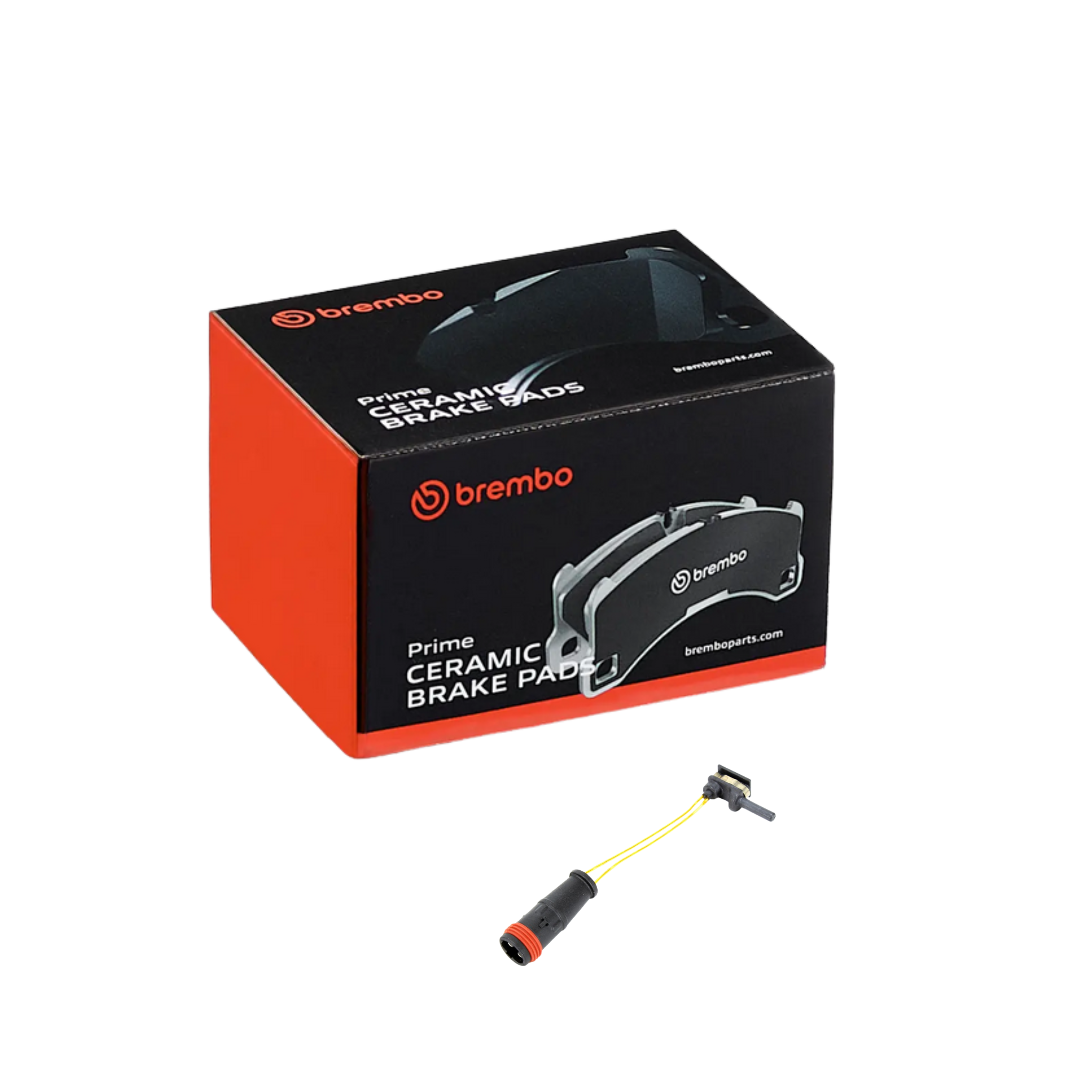 Brembo P50121N low dust ceramic front pads and sensor for Mercedes-AMG A45 CLA45 GLA45