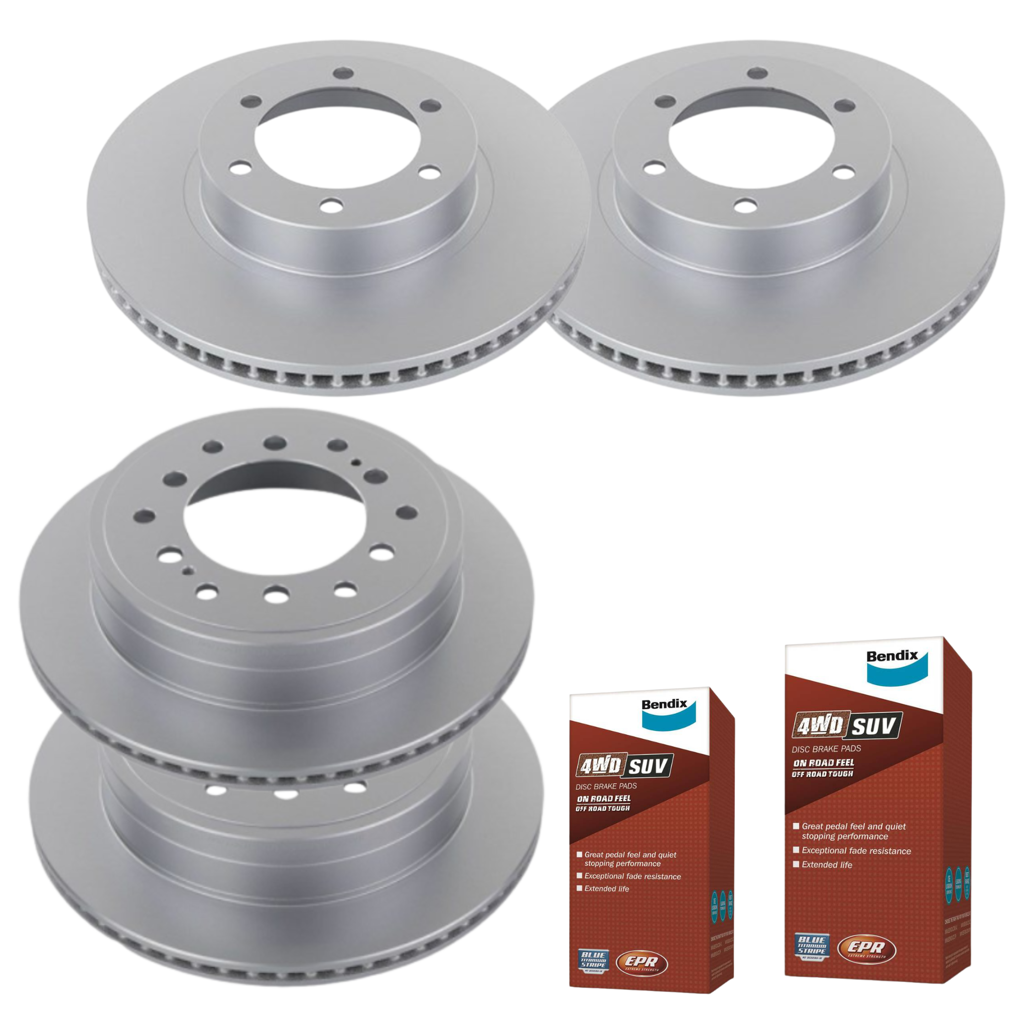 Toyota Landcruiser Prado KZJ120 Front & Rear Brake Package Exedy Bendix