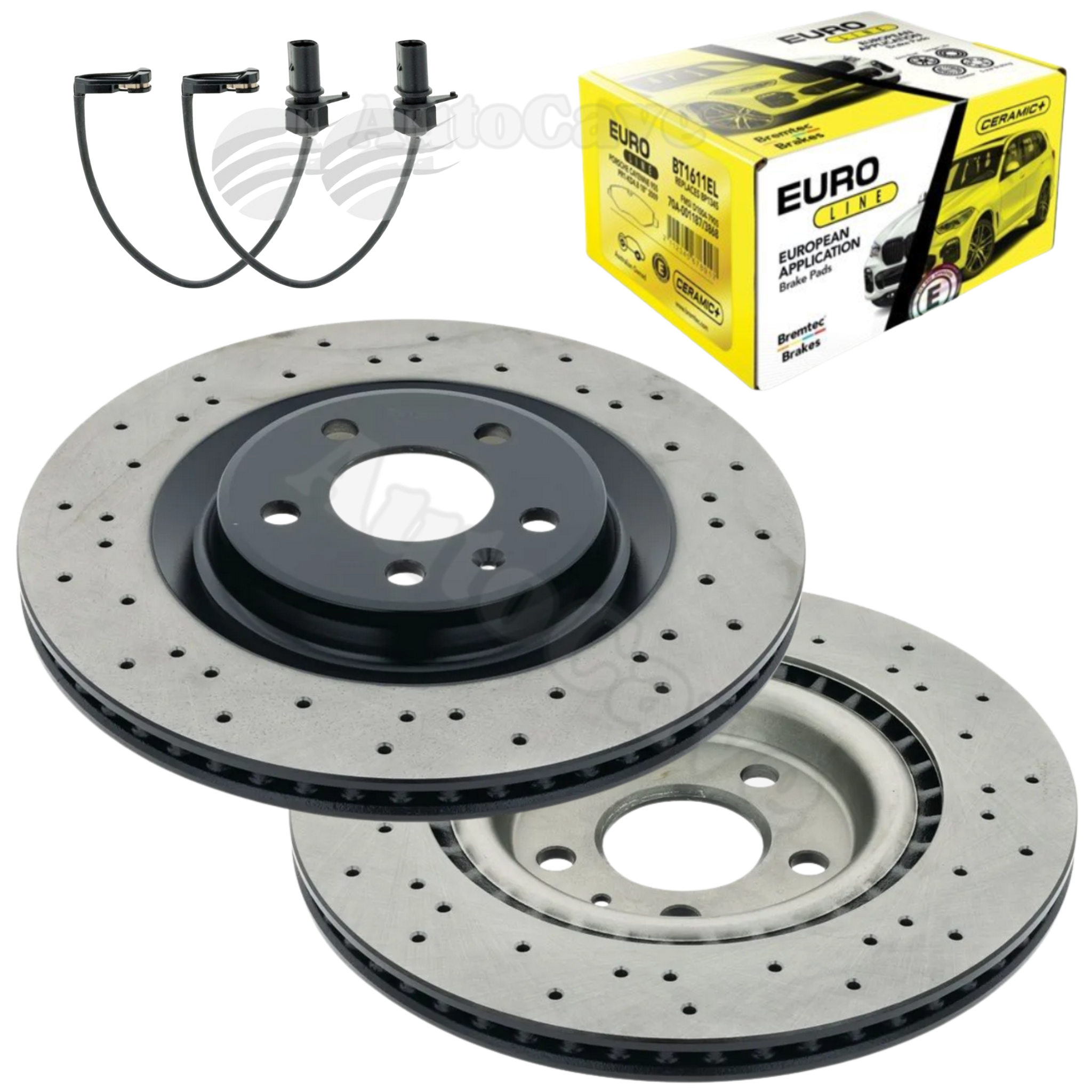 Drilled Rear Brake Package Porsche Macan S/GTS (14-19) 330mm 1KD, 1KE, 1KY