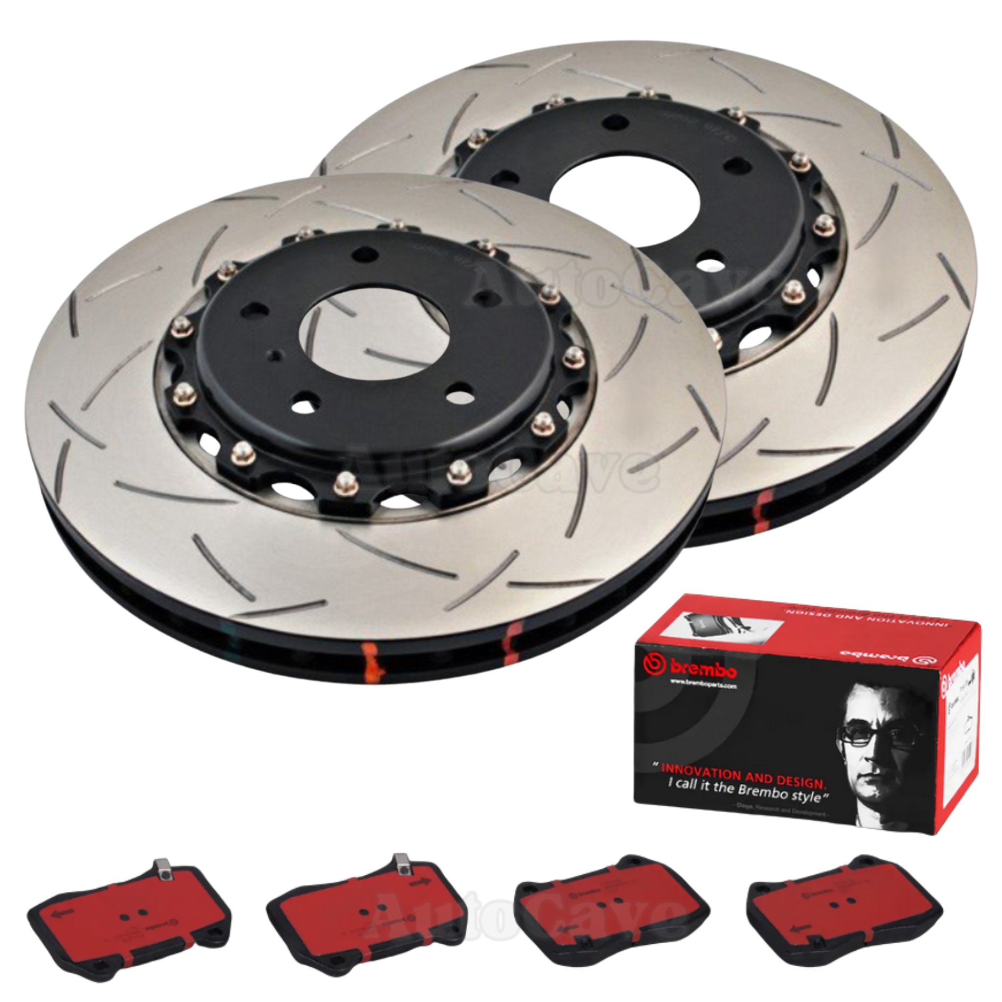 Brembo+DBA T3 2pc Front Brake Package Nissan 350Z Track 324mm Brembo Caliper