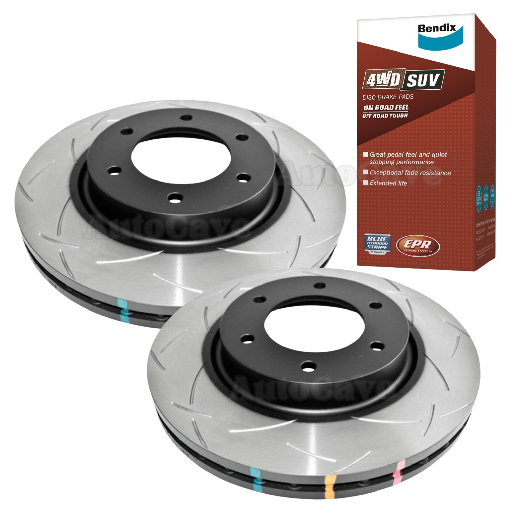 Ford Everest/Ranger Raptor PX3 Front Brake Package Bendix 4WD Slotted DBA T3 332mm