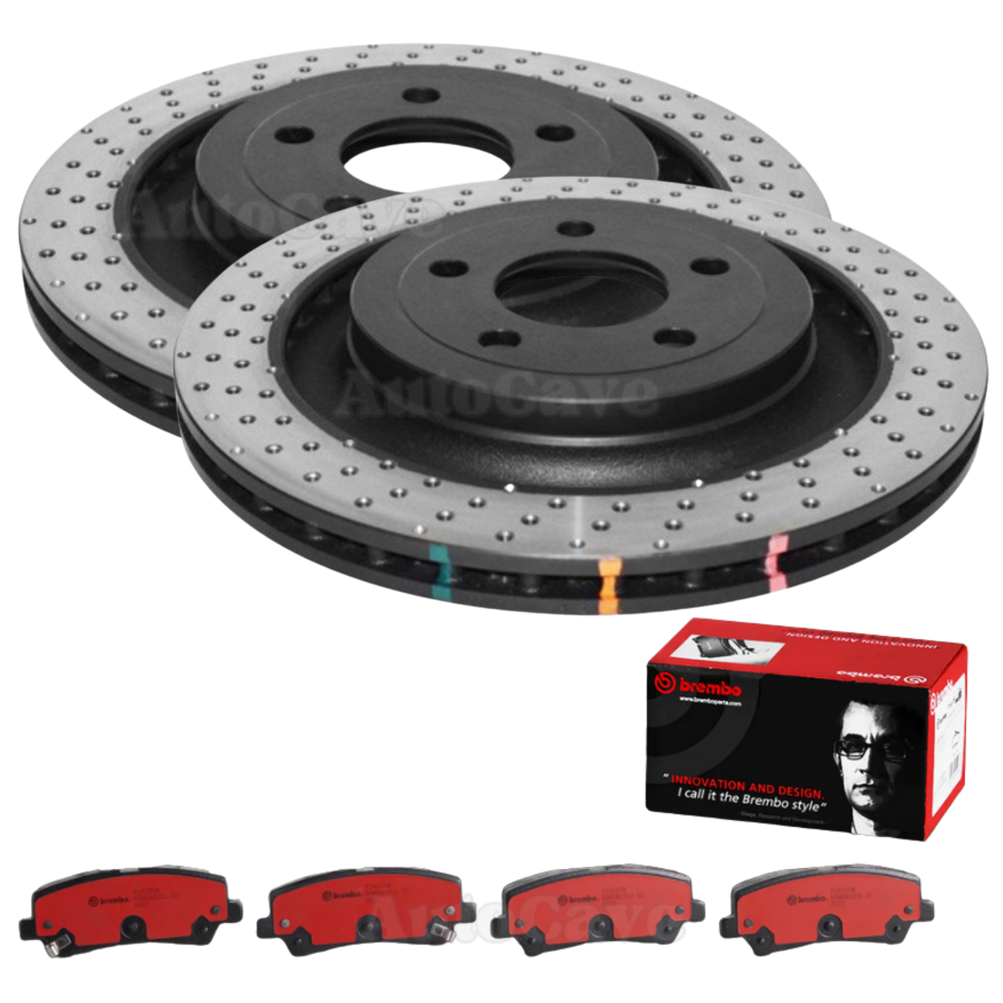 Ford Mustang V8 14-24 Rear DBA Drilled Brembo Brake Package
