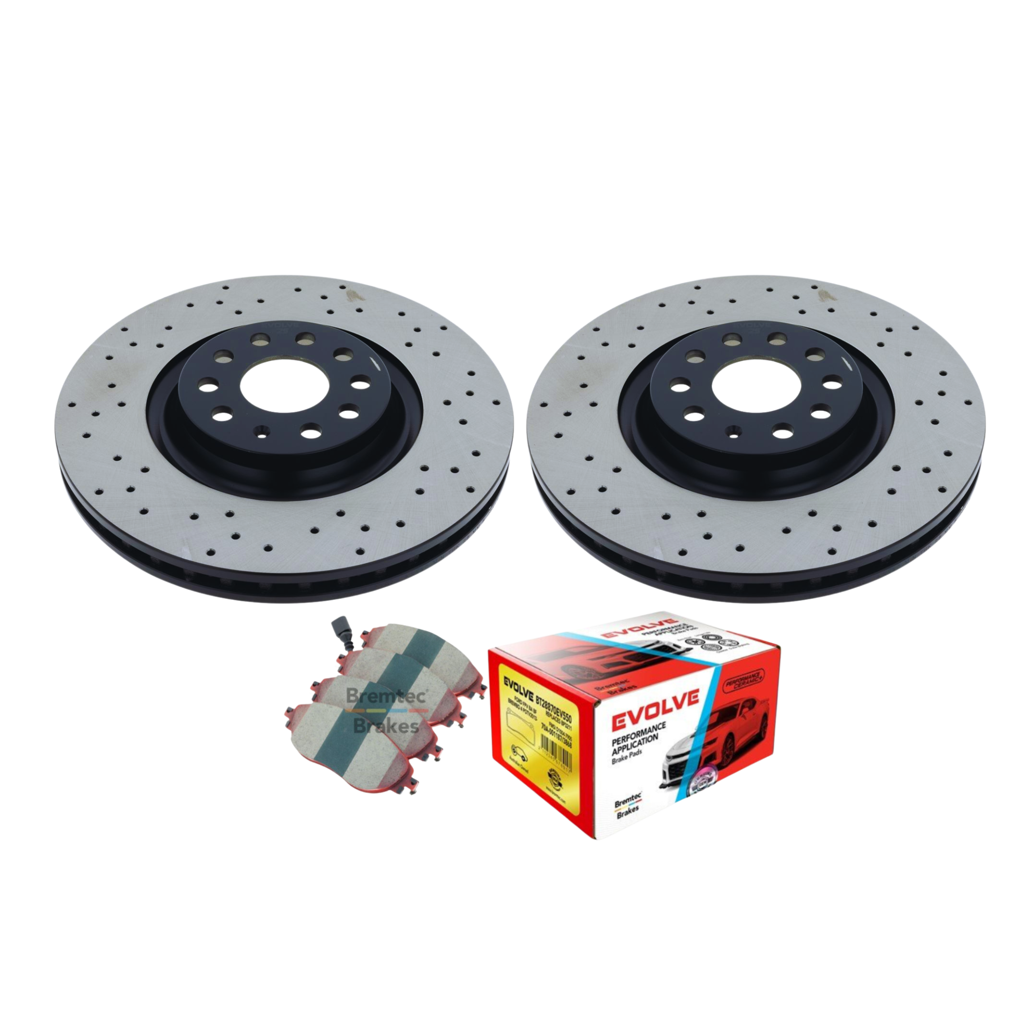 Kia Stinger GT rear brake kit - Bremtec Evolve hybrid carbon ceramic pads and Evolve F2S rotors