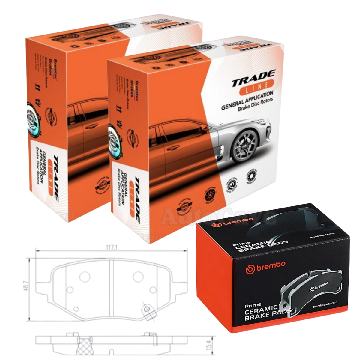 Rear Brake Package 304mm MG HS 2019+ Brembo