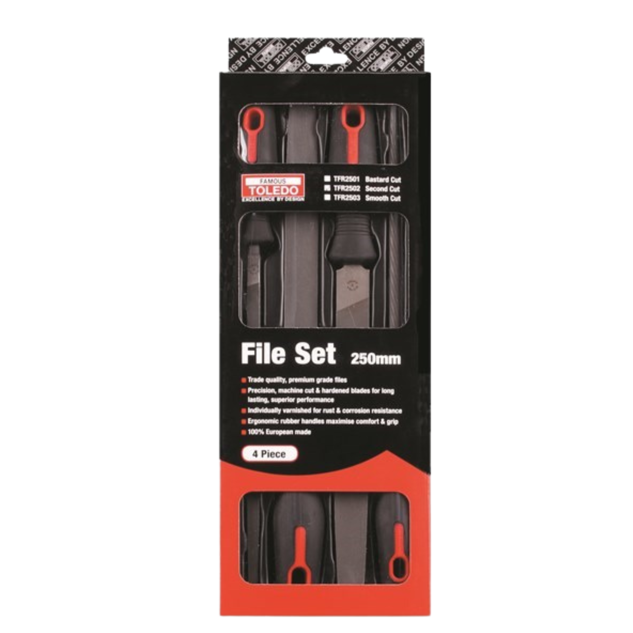 Toledo File Set Bastard 250mm 4 Piece